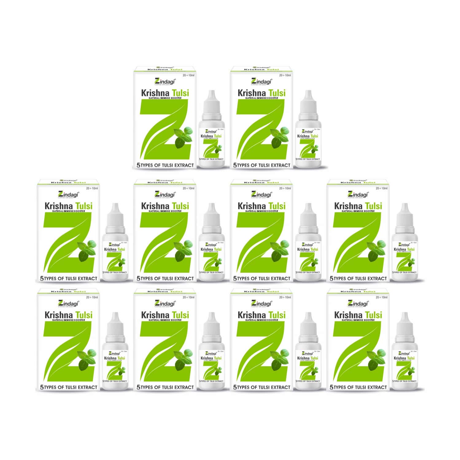 Zindagi Natural Krishna Tulsi|tulsi Extract Ras Punch Drops|natural Immunity Booster|30ml|pack Of 10