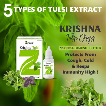 Zindagi Natural Krishna Tulsi|Tulsi Extract Ras Punch Drops|Natural Immunity Booster|30ml|Pack Of 10
