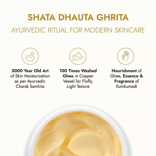 Kapiva Ghee Kumkumadi Body Butter (100 G) | 100 Times Washed Ghee For 24 Hours Moisturization