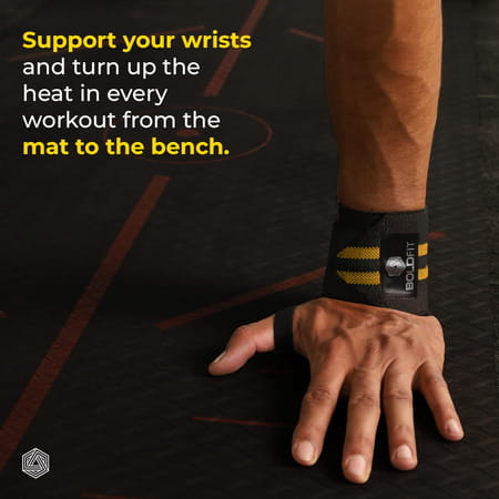 Boldfit Cotton Wrist Band For Men & Women | Wrist Supporter For Gym Wrist Wrap - Yellow