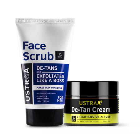 Ustraa Total De Tan Kit (face Scrub De-tan -100g & De-tan Face Cream -50g)