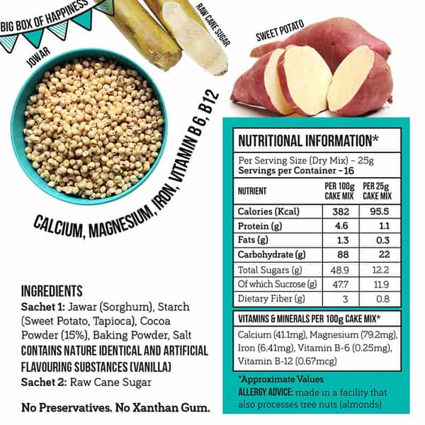 Serapheena Jowar & Sweet Potato Big Cake Mix - Cocoa Heaven 400G