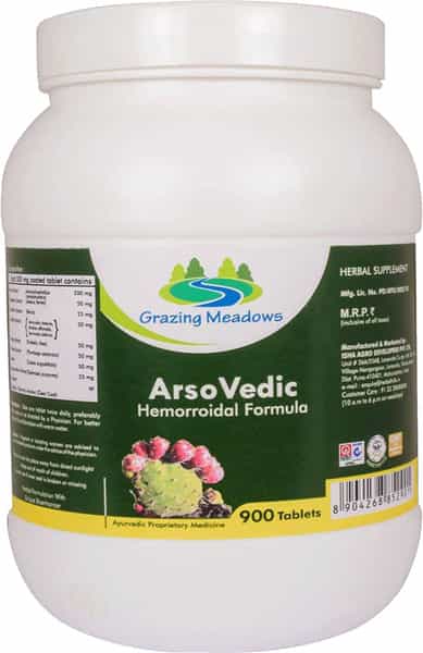 Grazing Meadows Arso Vedic 900 Tablets (Each 500Mg) Natural Hemorrhoid Medicine