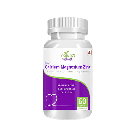 Natures Velvet Calcium Magnesium Zinc With Vitamin D3 | 60 Tablets
