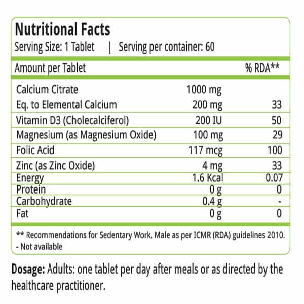 Natures Velvet Calcium Magnesium Zinc With Vitamin D3 | 60 Tablets