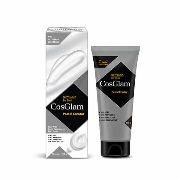 Cosglam Semi Permanent Hair Color | No Peroxide | Ammonia Free Hair Colour 01 Pastel Creator - 120Gm