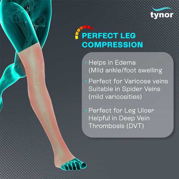 Tynor Compression Stocking Mid Thigh Classic Beige Large Pack Of 2