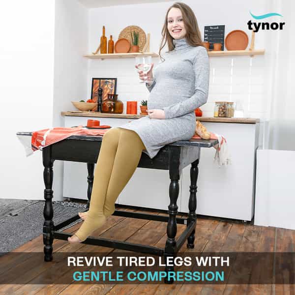 Tynor Compression Stocking Mid Thigh Classic Beige Large Pack Of 2