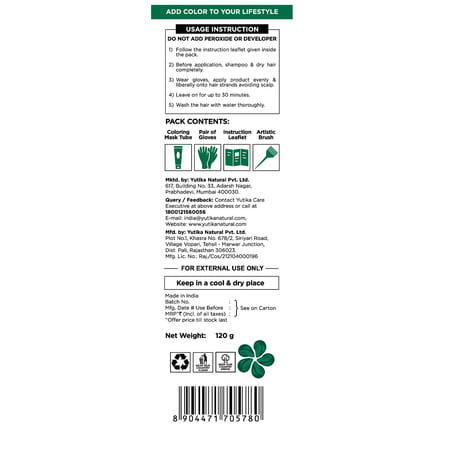 Cosglam Semi Permanent Hair Color | No Peroxide | Ammonia Free Hair Colour 41 Crazy Green - 120gm
