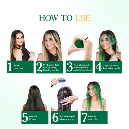 Cosglam Semi Permanent Hair Color | No Peroxide | Ammonia Free Hair Colour 41 Crazy Green - 120gm