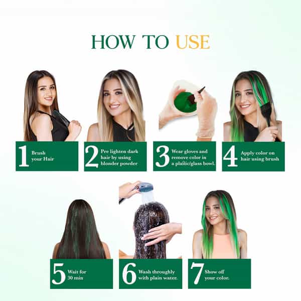 Cosglam Semi Permanent Hair Color | No Peroxide | Ammonia Free Hair Colour 41 Crazy Green - 120Gm