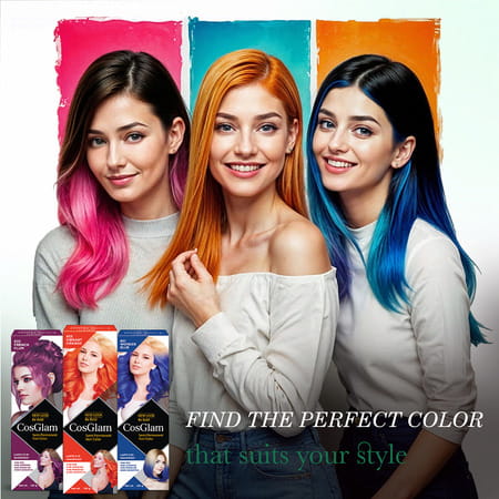 Cosglam Semi Permanent Hair Color | No Peroxide | Ammonia Free Hair Colour 41 Crazy Green - 120gm