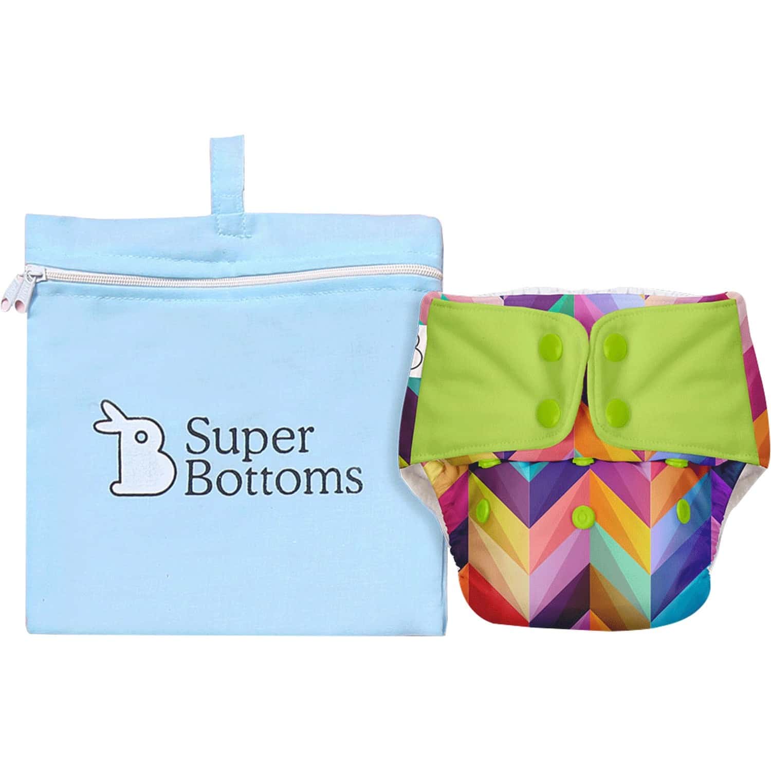 Buy SUPERBOTTOMS FREESIZE UNO REUSABLE CLOTH DIAPER WITH DRY FEEL PADS SET COLOUR POP Online