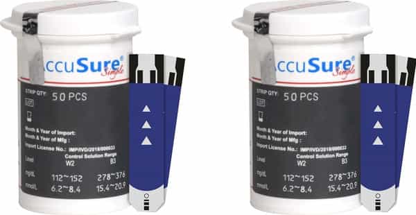 Accusure Simple Blood Glucose | 2 X 50 Test Strips