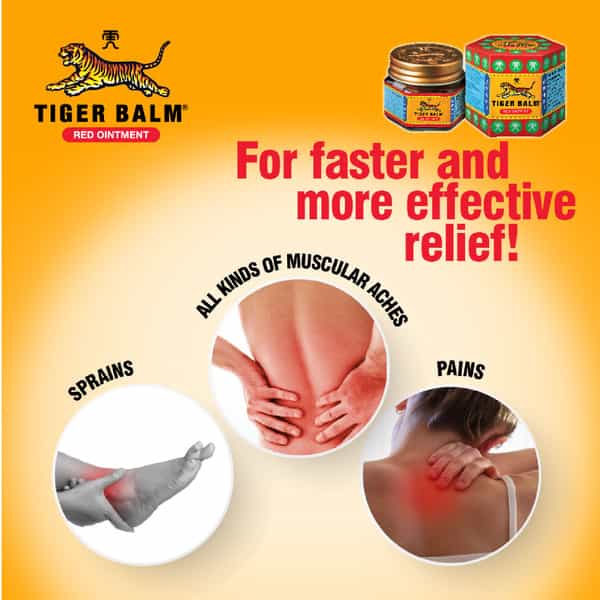 Tiger Balm Red Ointment | Ayurvedic Pain Relief Balm | 21Ml Each | Pack Of 4