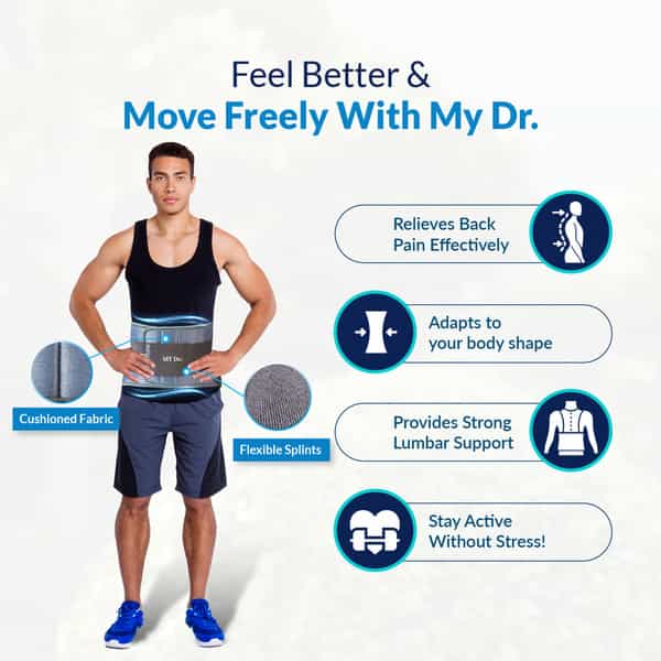 My Dr.lumbar Sacral Belt | Back Support For Pain | Sciatica | Muscle Spasms & Disc Relief (M) Size