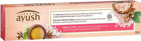 Lever Ayush Whitening Rock Salt Toothpaste 80 Gm