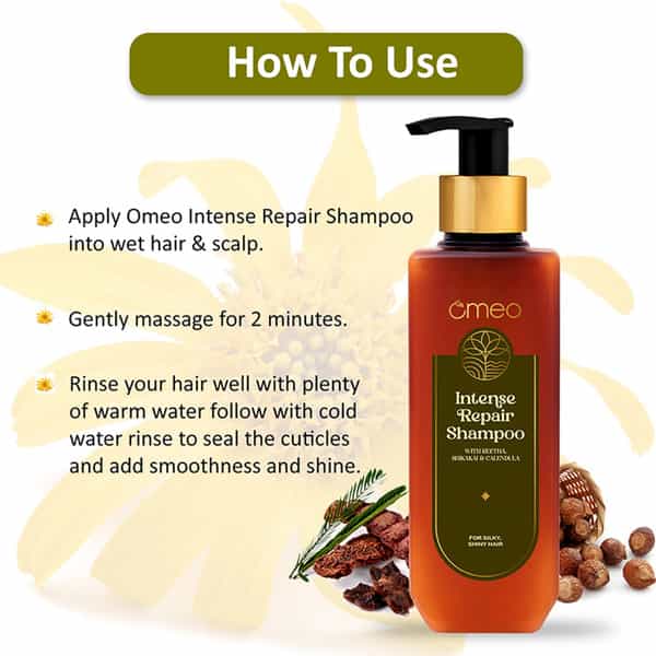 Omeo Intense Repair Shampoo With Reetha | Shikakai | Calendula And Thuja - 100Ml