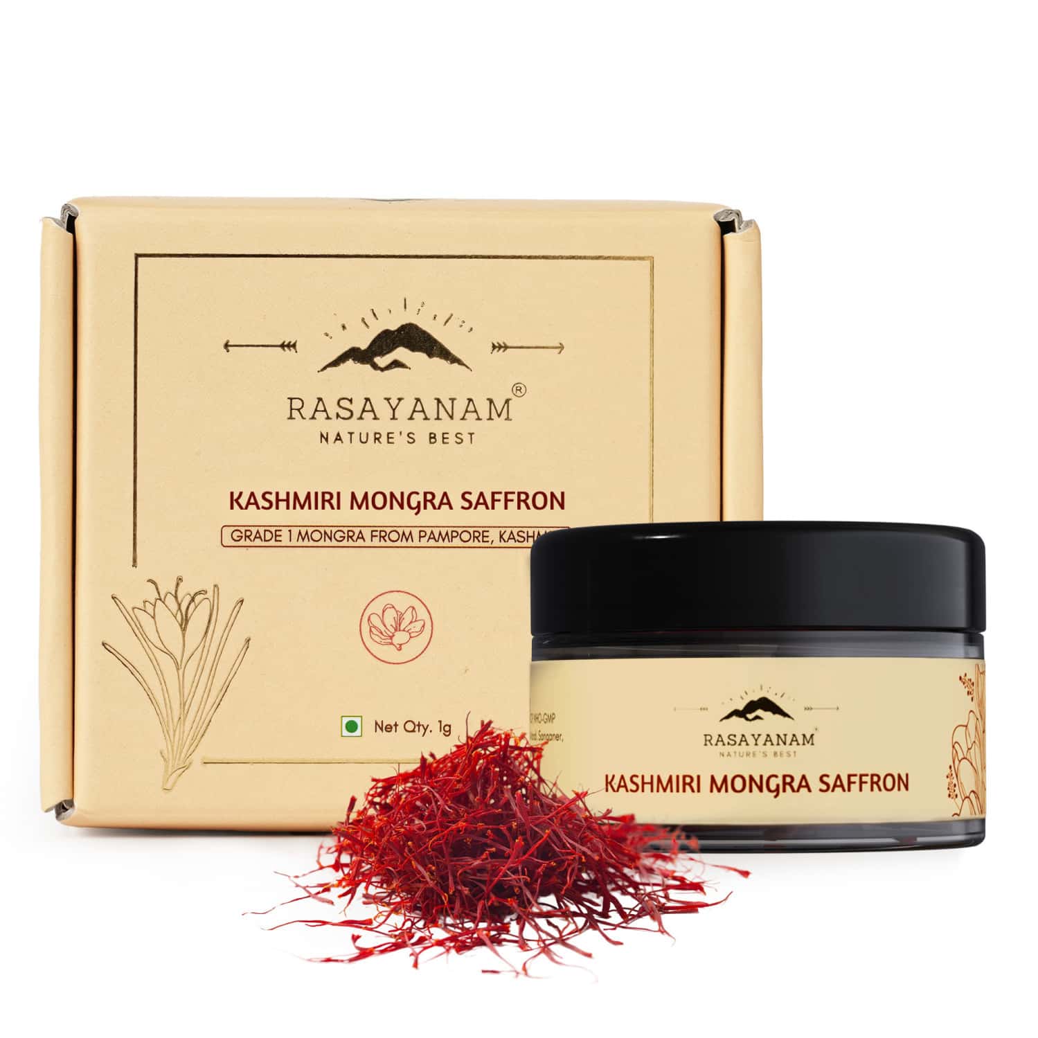 Rasayanam Kashmiri Kesar|grade - A|perfect For Pregnancy | Pooja & Cooking|1g | Pack Of 1