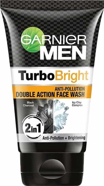 Garnier Men Turbo Bright Anti-Pollution Double Action Face Wash Tube Of 100 G
