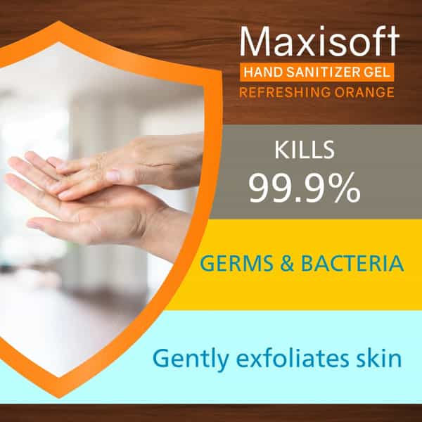 Maxisoft Hand Sanitizer Gel | Orange | 60 Ml | Pack Of 12