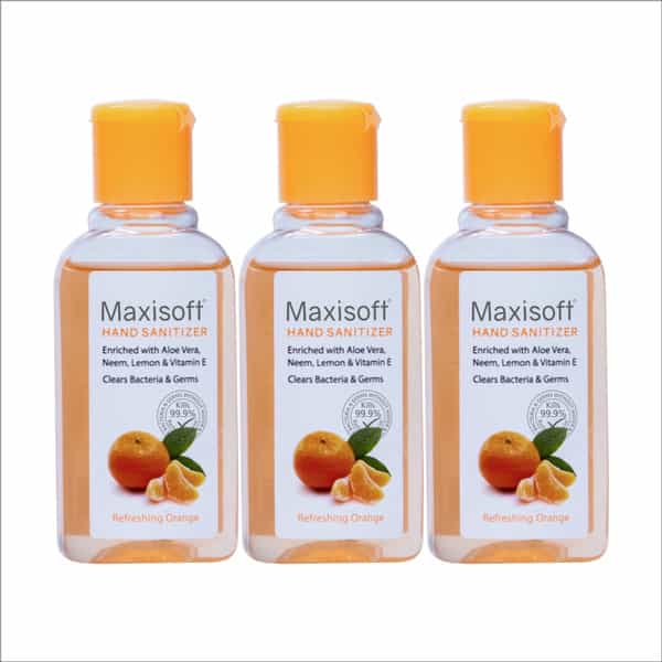 Maxisoft Hand Sanitizer Gel | Orange | 60 Ml | Pack Of 12