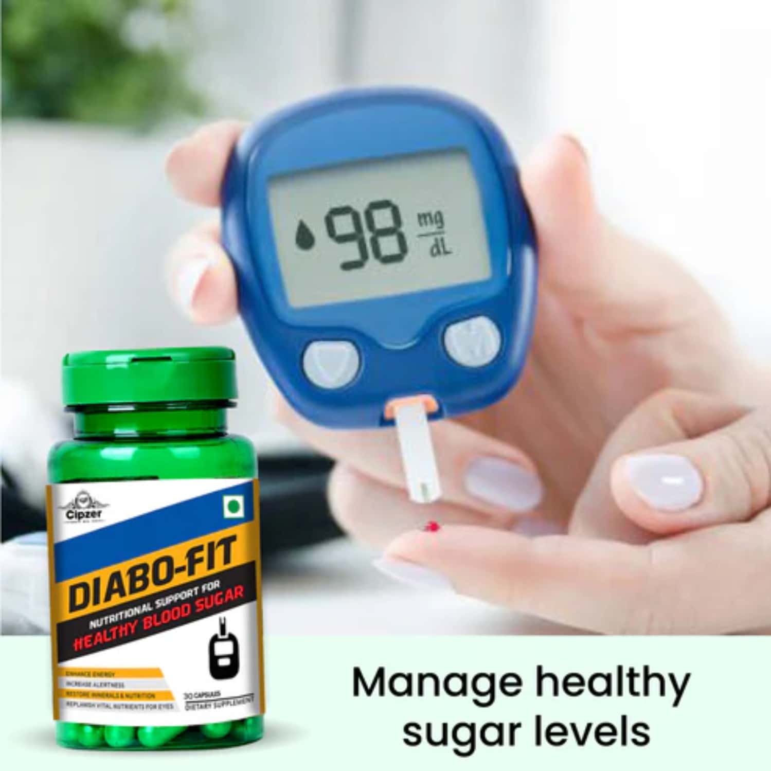 Buy CIPZER DIABO FIT 60 CAPSULES | SUPPORTS HEALTHY BLOOD SUGAR & GLYCEMIC BALANCE Online & Get Upto 60% OFF at PharmEasy