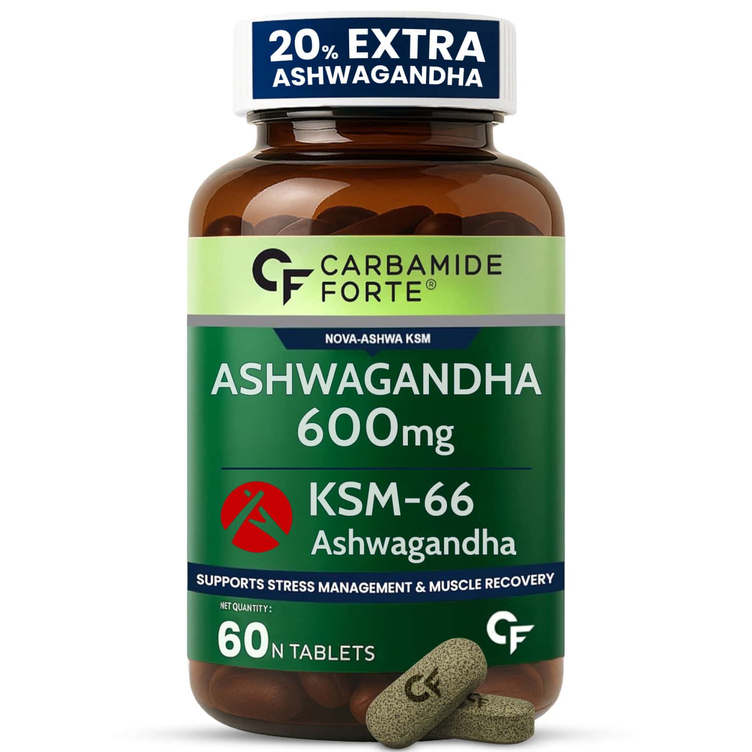 Carbamide Forte Ashwagandha Ksm66 I Support Stress & Muscle Recovery I For Men & Women - 60 Tablet