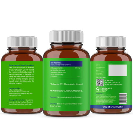 Carbamide Forte Ashwagandha Ksm66 I Support Stress & Muscle Recovery I For Men & Women - 60 Tablet