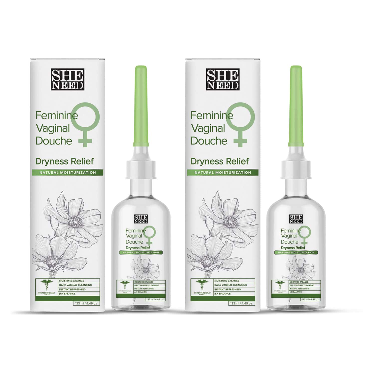 Sheneed Feminine Vaginal Douche-fresh Scent- With Ph-3.5 - 133 Ml (pack Of 2)