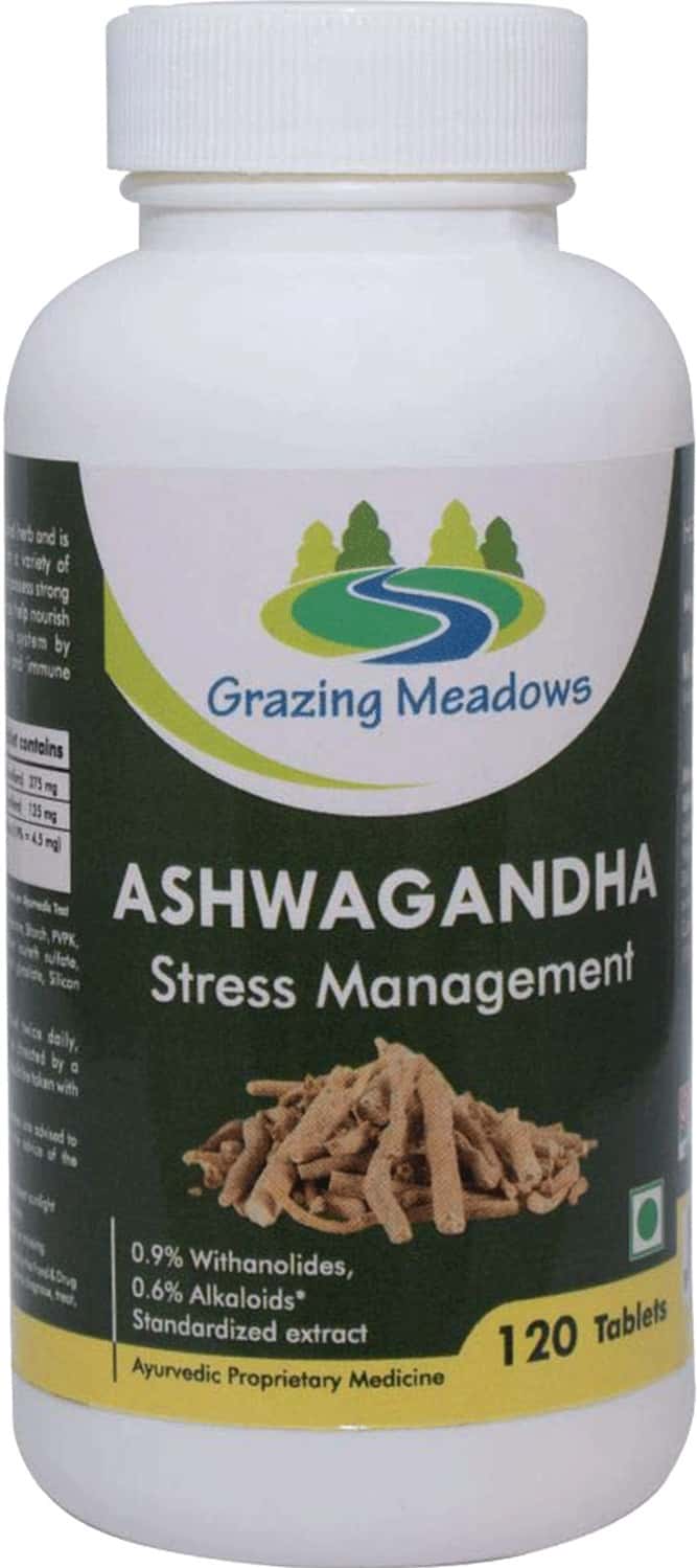 Grazing Meadows Ashwagandha Tablets Natural Ashwagandha 120 Tablets (Withania Somnifera) Pack Of 4)