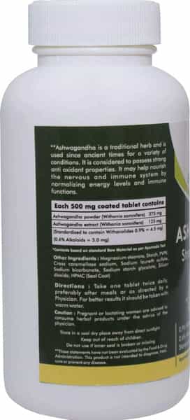 Grazing Meadows Ashwagandha Tablets Natural Ashwagandha 120 Tablets (Withania Somnifera) Pack Of 4)