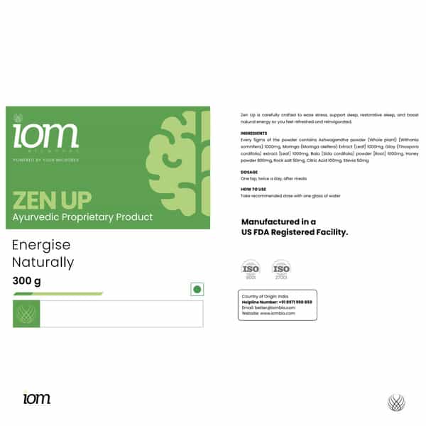Iom Bioworks Zen Up Energy Support Supplement For Adults | Combo Pack Of 3