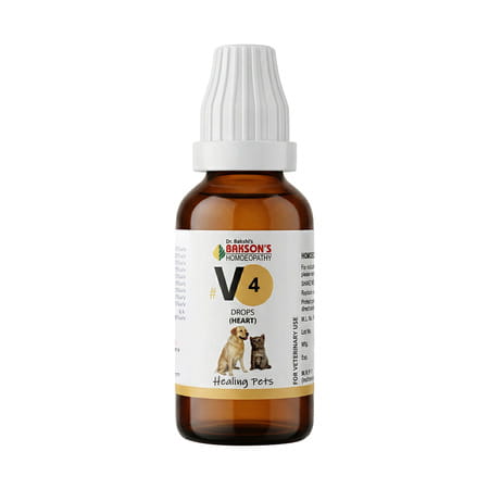 Bakson Homoeopathy V4 Drops | Heart |For Veterinary Use | 30 Ml