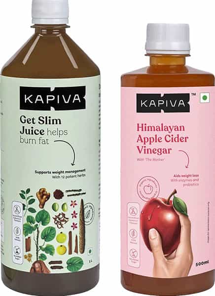 Kapiva Get Slim Juice + Himalayan Apple Cider Vinegar | Weight Management Combo | (1L+500G)
