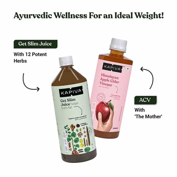 Kapiva Get Slim Juice + Himalayan Apple Cider Vinegar | Weight Management Combo | (1L+500G)