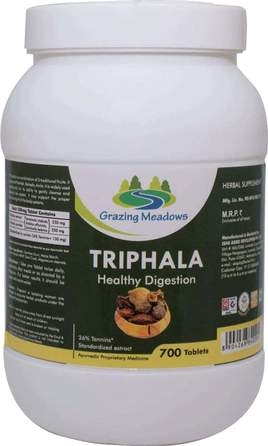 Grazing Meadows Triphala Tablets 500 Mg 700 Tablets (Pack Of 5)