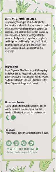 Skivia Oil Control Face Serum With Niacinamide & Grapeseed Extract - 30Ml|Oil Control