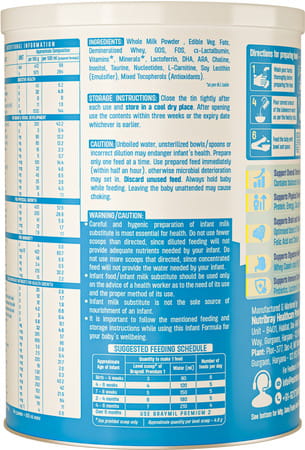 Braymil Premium 1 Infant Formula | Stage - 1 For 0 To 6 Months - 400 Gm | Tin