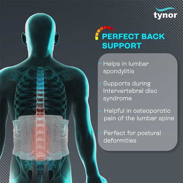 Tynor Contoured L.s. Support Grey Xxl 1 Unit