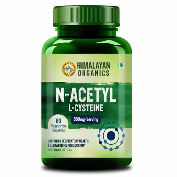 Himalayan Organics N Acetyl L Cysteine 500 Mg | Bottle | 60 Veg Capsules
