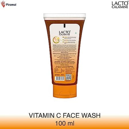 Lacto Calamine Vitamin C Face Wash | No Parabens | No Sulphates - (100 Ml X Pack Of 2) | Orange