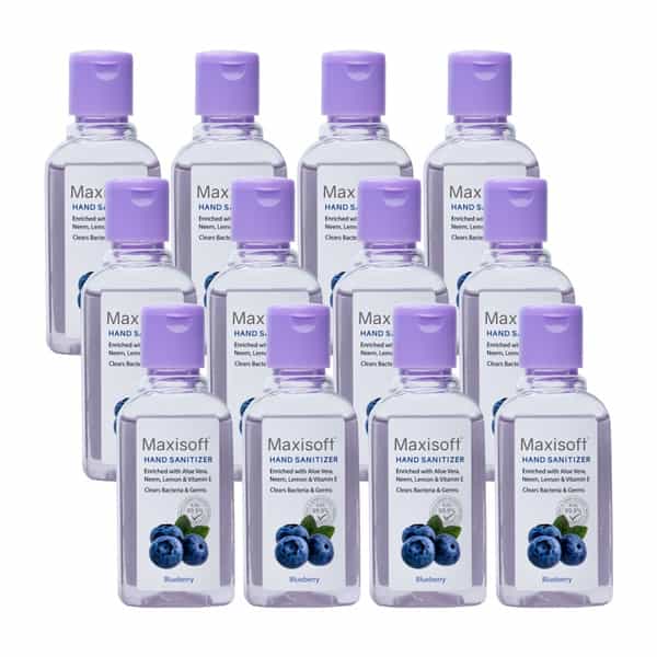Maxisoft Hand Sanitizer | Blueberry | 60 Ml | Pack Of 12