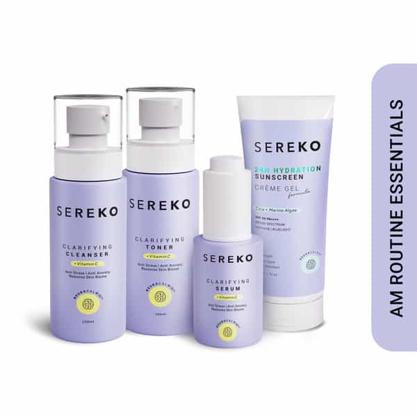 Am Routine Essentials Cleanser+Toner+Serum+Sunscreen
