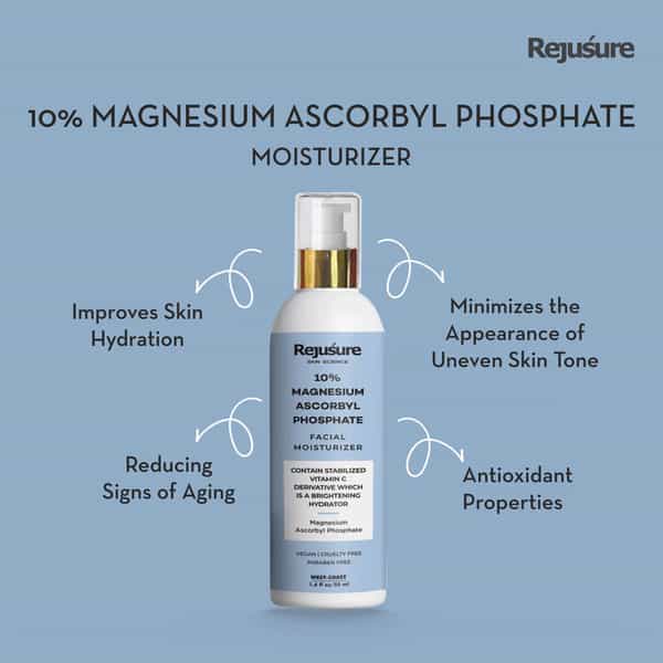 Rejusure 10% Magnesium Ascorbyl Phosphate Facial Moisturizer For Brightening & Hydrating - 50Ml