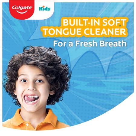 Colgate Kid'S Extra Soft Manual Toothbrush With Tongue Cleaner - Multicolor | 1 Pc