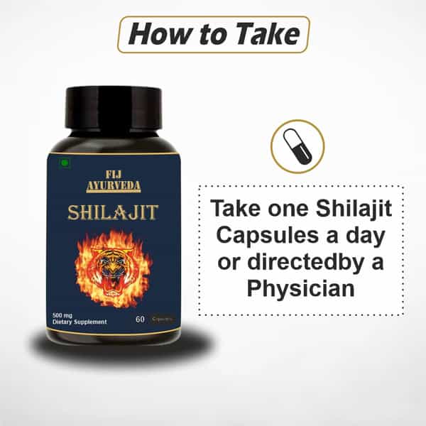 Fij Ayurveda Shilajit/Shilajeet Capsule Supports Energy & Energy - 500Mg 60 Capsules (Pack Of 1)