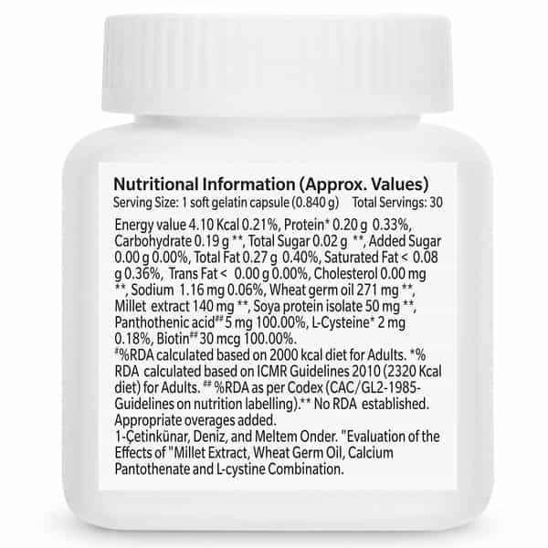 Biobounce Bottle Of 30- Hair Health Supplement With Bioactive Nutrients For Hair Growth