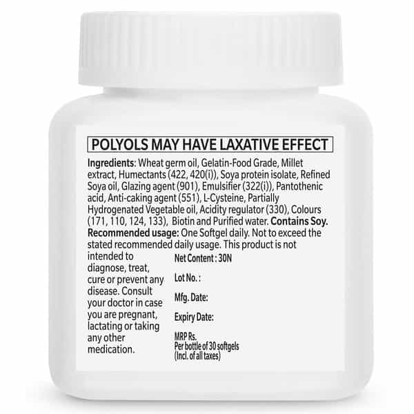 Biobounce Bottle Of 30- Hair Health Supplement With Bioactive Nutrients For Hair Growth