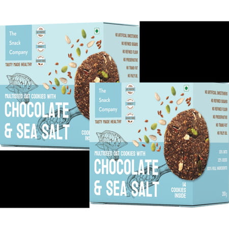 The Snack Company Guilt-Free Multi Seed Oats - Seasalt And Chocolate Combo| No Maida (2x210g)